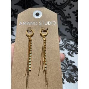 Amano Studio gold with crystal stone earrings